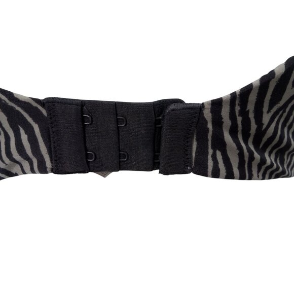 Victorias Secret Lined Full Coverage Zebra Underwire Bra Size 38DD Gray Stretch - Picture 3 of 8